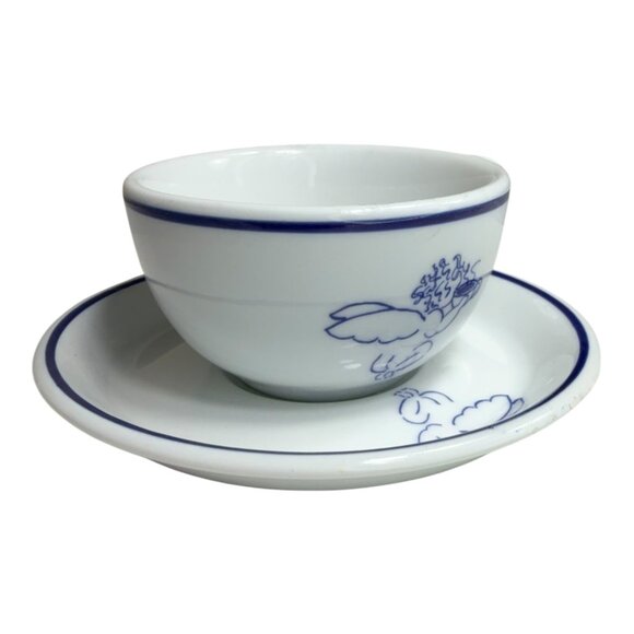 VNTG 1994 Starbucks Rosanna Imports Ceramic Espresso Cup & Saucer Cherub Design - Picture 2 of 15